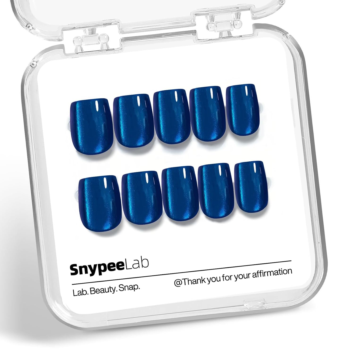 royal blue cat eye short press on nails with magnetic shimmer finish royal blue cat eye short press on nails with magnetic shimmer finish