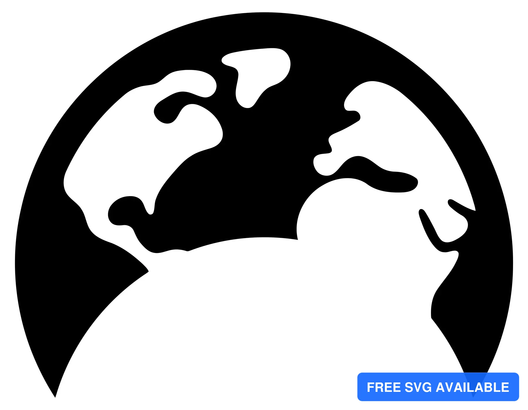 black silhouette icon of the planet earth globe