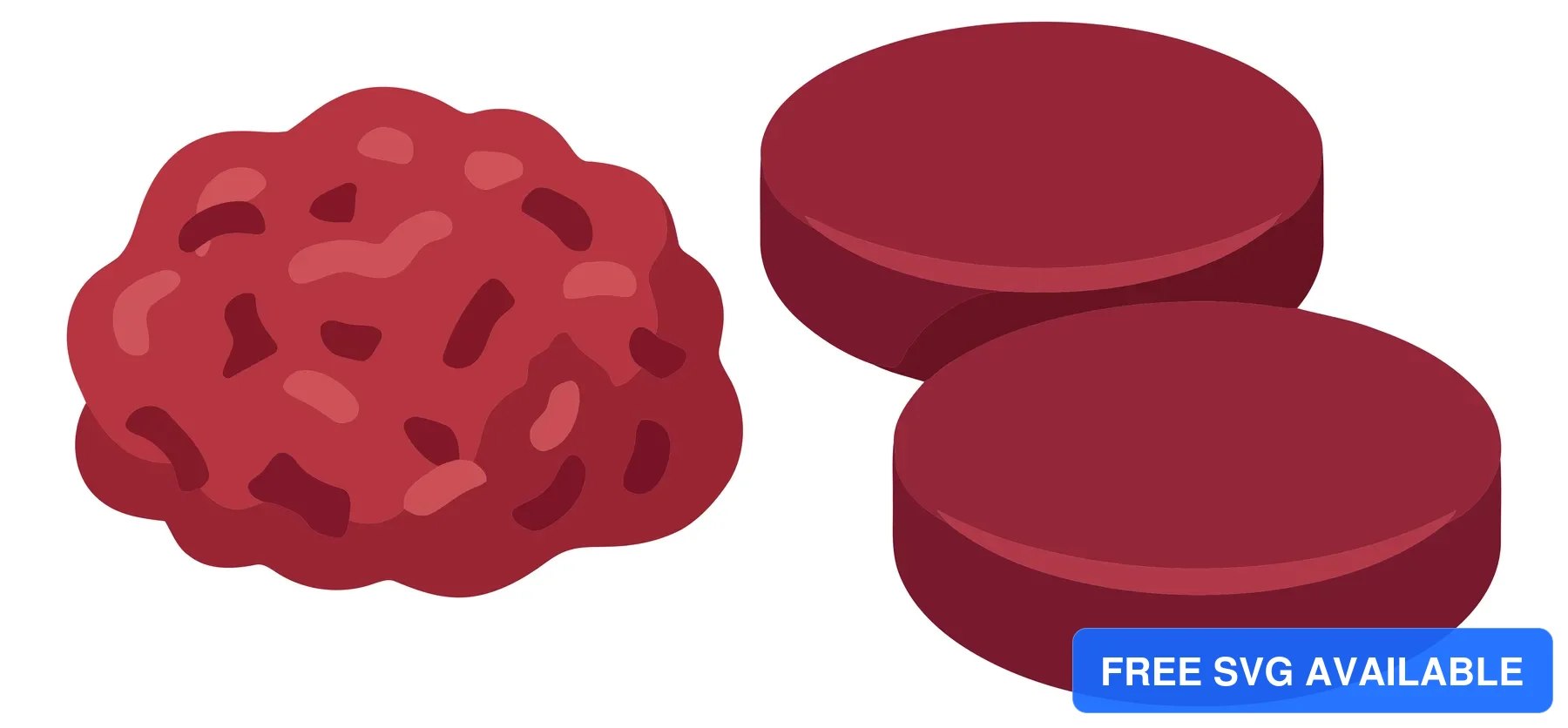ground beef and burger patties vector illustration