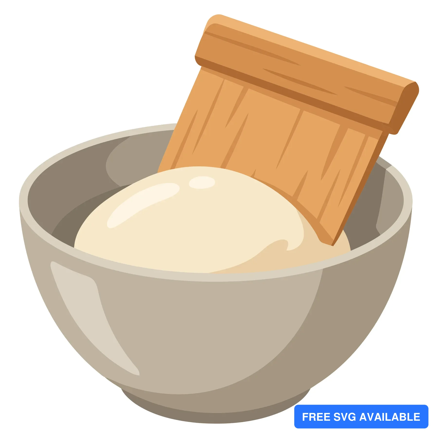 miso soup bowl with wooden ladle isolated on white background