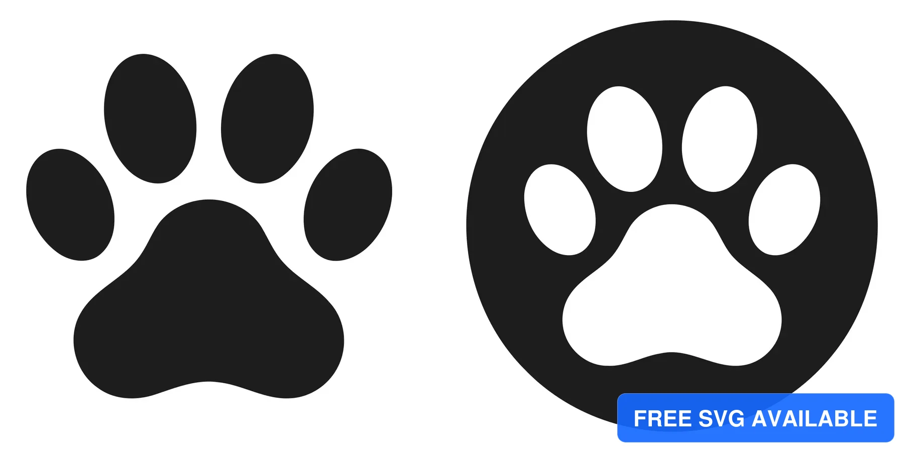 paw print icons set, animal footprint symbols
