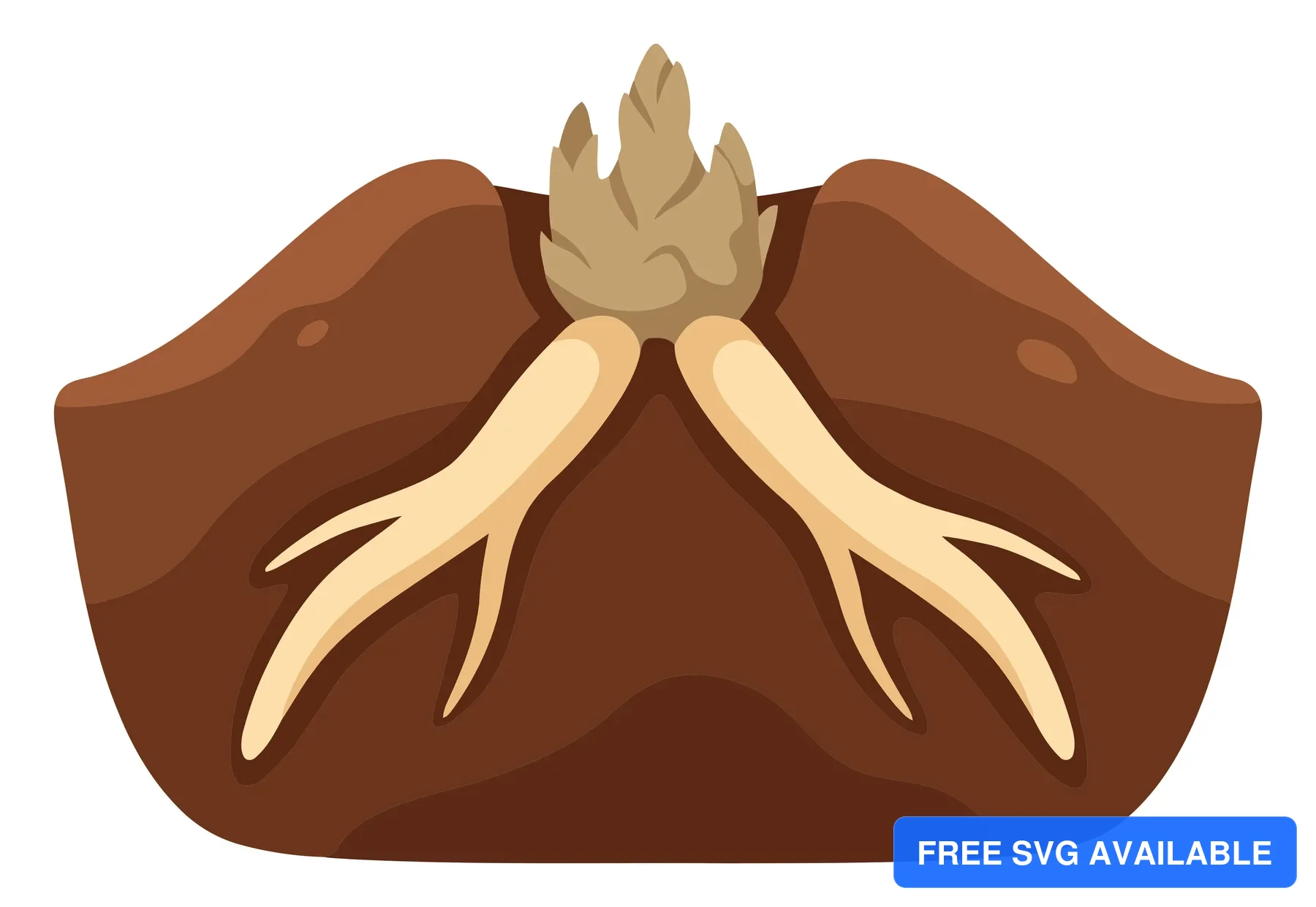 sprouting potato tuber with roots and green shoots growing from eyes, organic vegetable seedling for planting, agricultural illustration iso