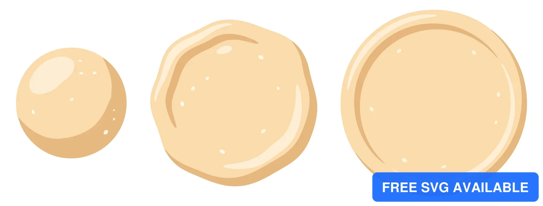 step by step illustration of stretching pizza dough from a ball to a flat crust
