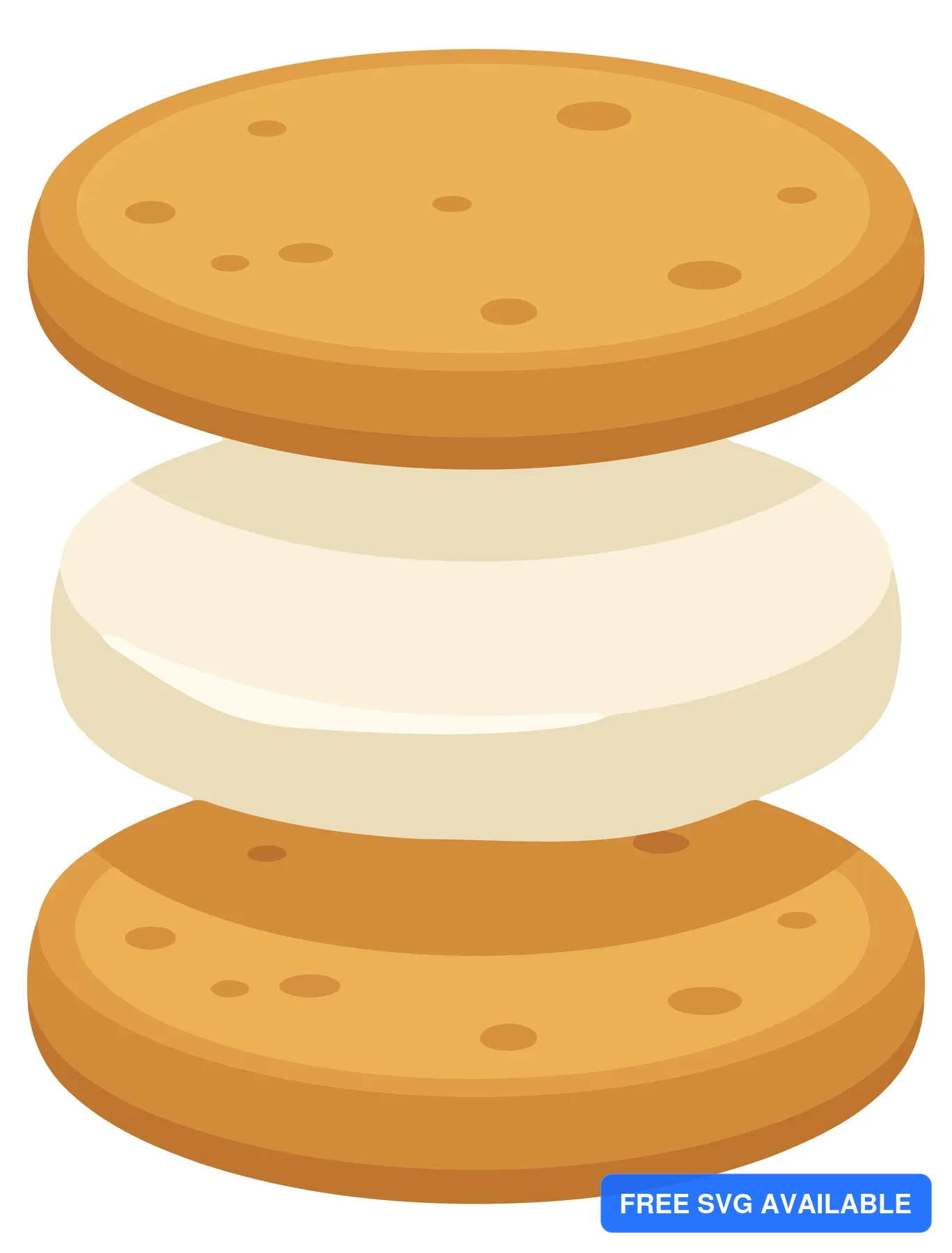 vector illustration of a delicious smore sandwich with graham crackers and a toasted marshmallow filling