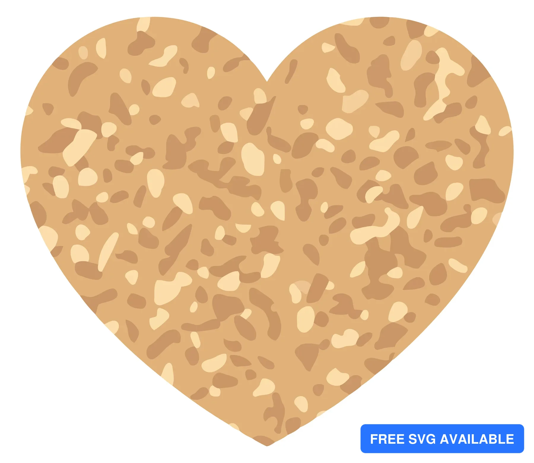 A stylized heart with a textured grainy pattern in golden-brown tones