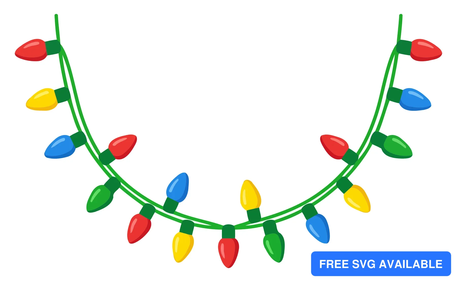 A decorative string with colorful candle lights in a green frame, representing holiday lighting