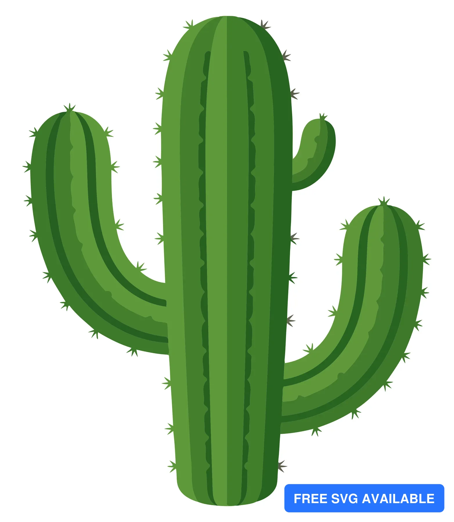 A stylized green cactus with spiky edges in a vector illustration format