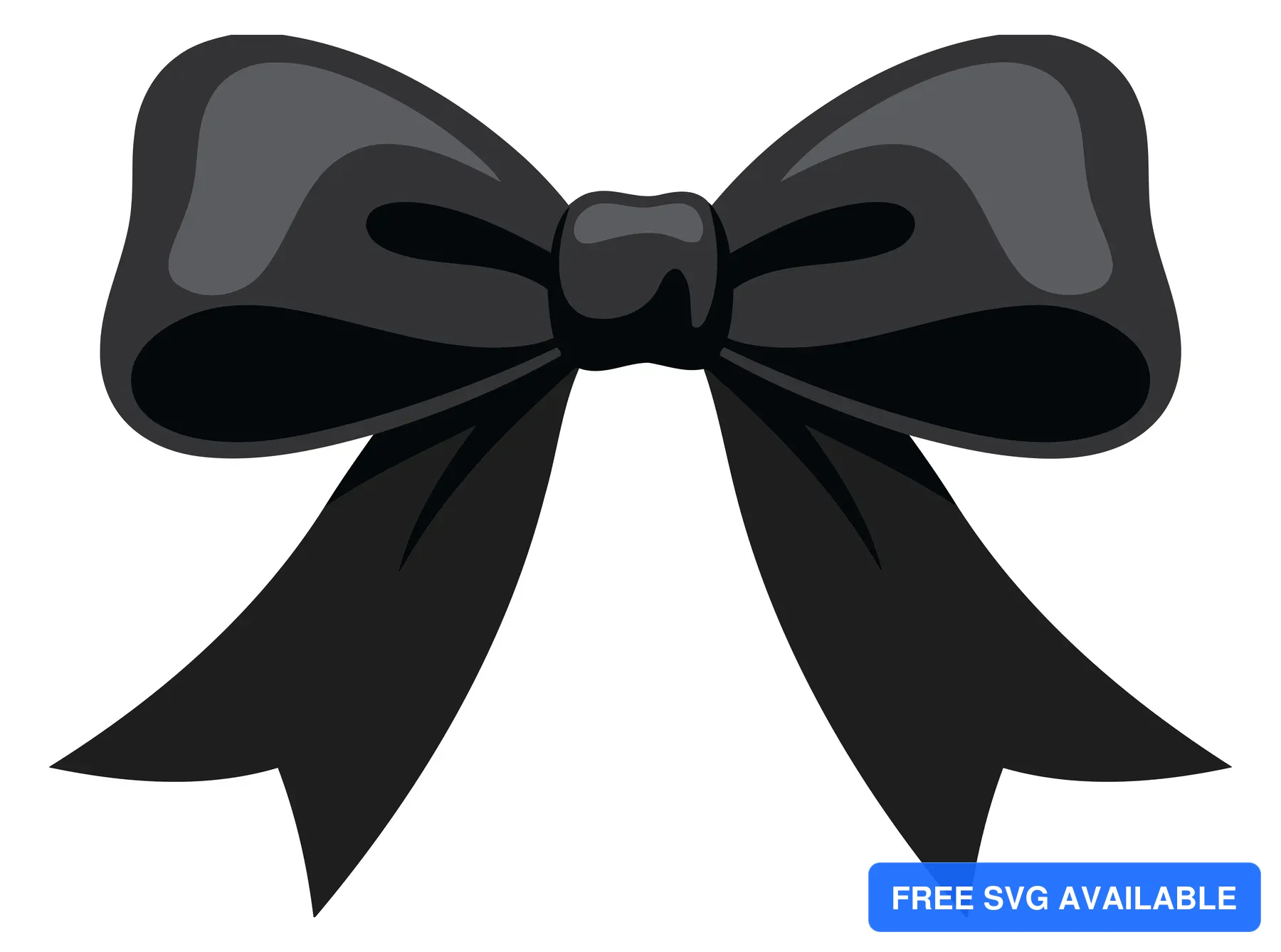 A minimalist black bow ribbon graphic in vector style
