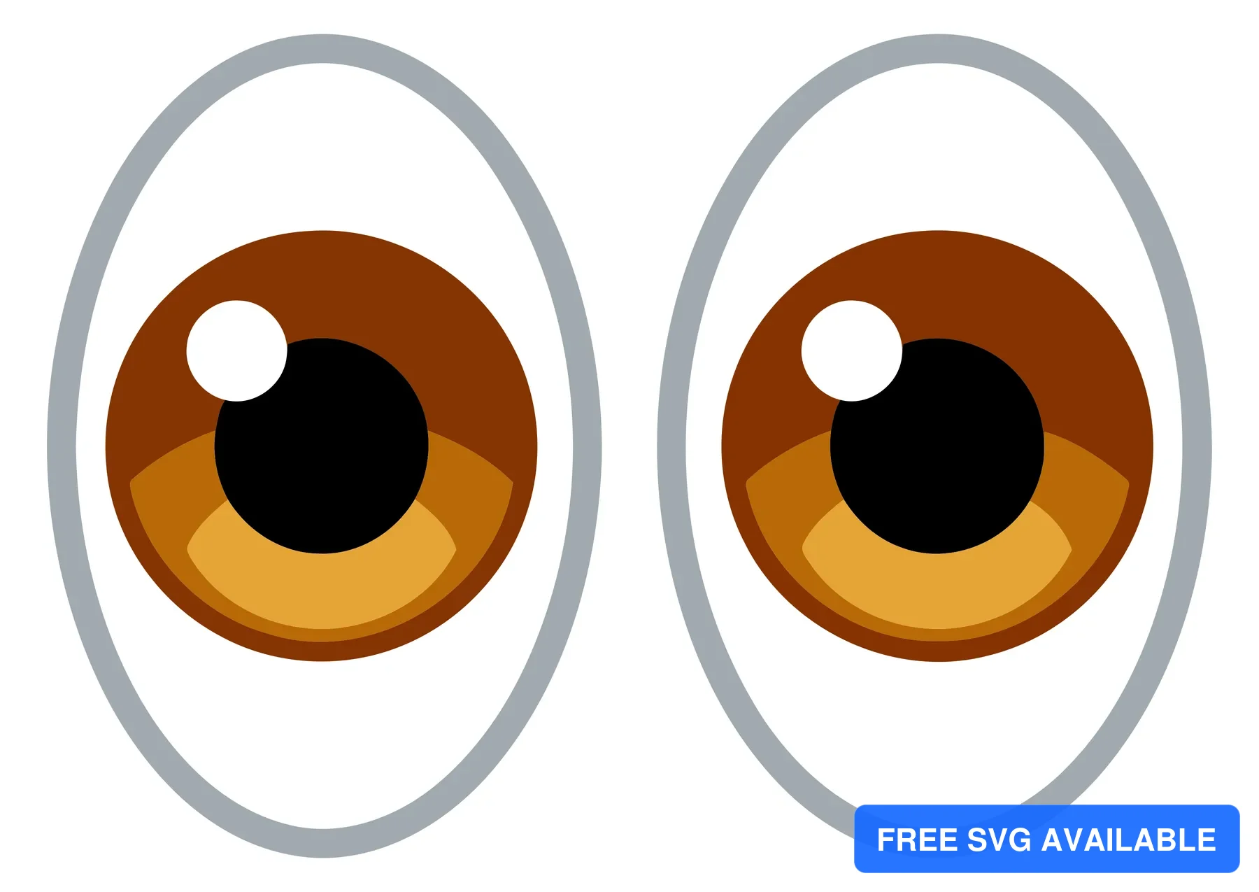 Two cartoon-style eyes with large round pupils and minimalist design