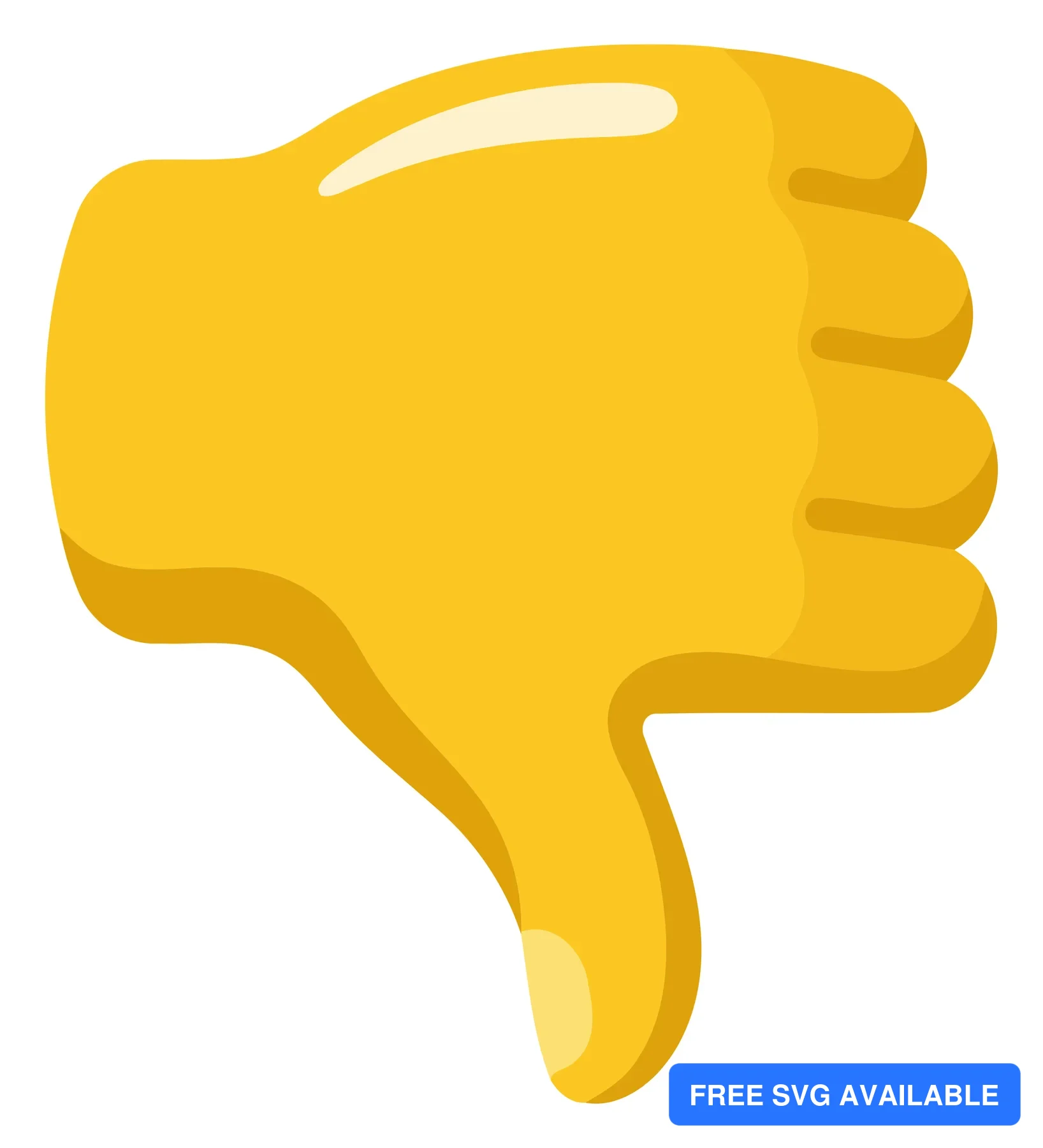 A yellow thumbs-down icon representing disapproval or rejection