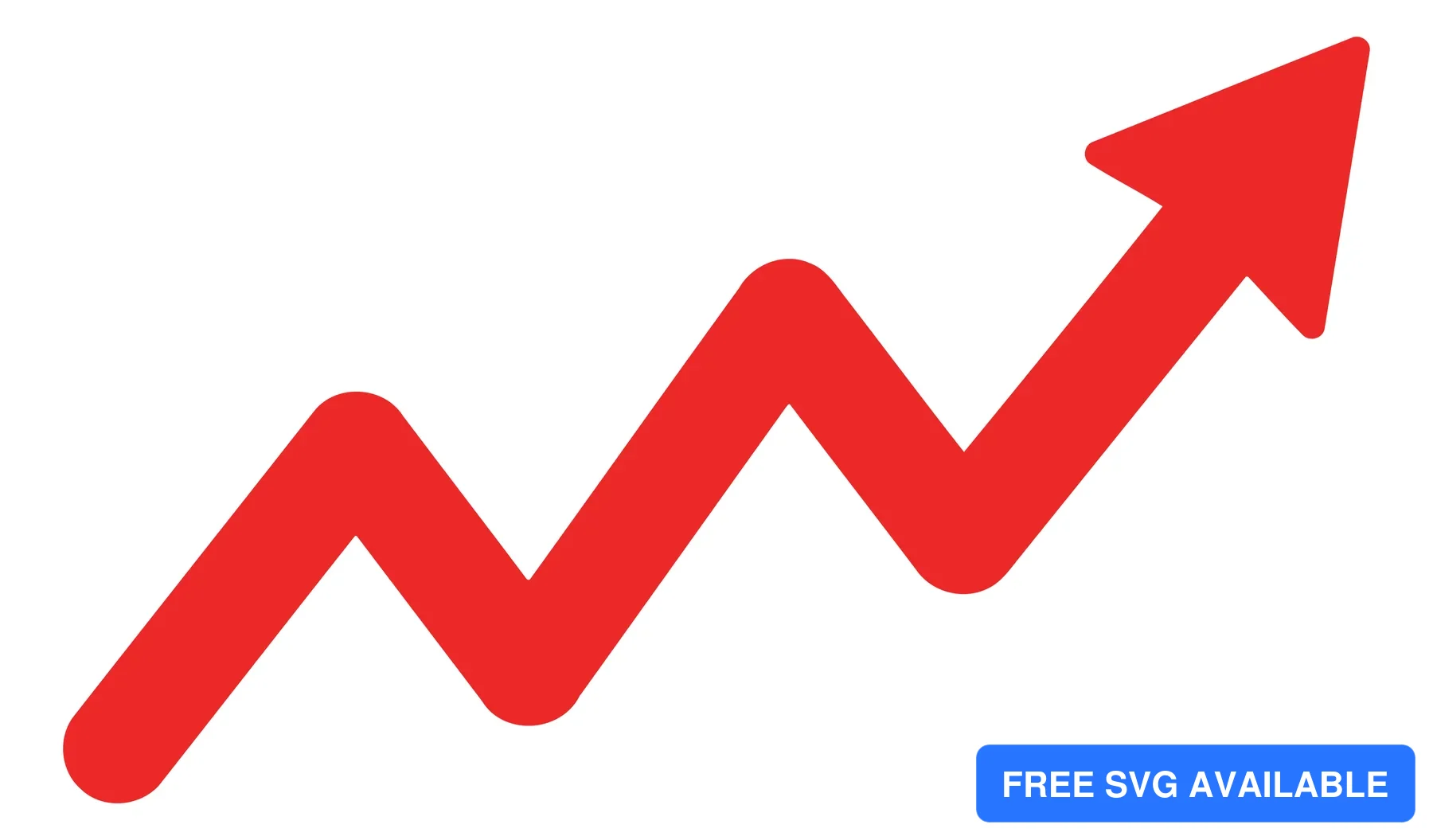 A red upward-pointing arrow icon with smooth curves
