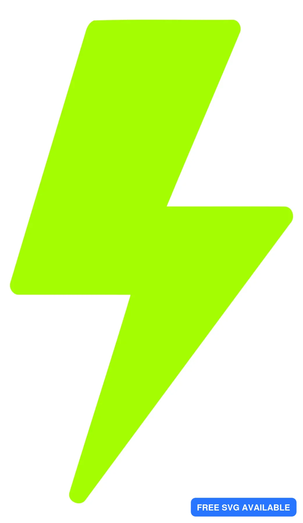 A bright green neon-style lightning bolt icon