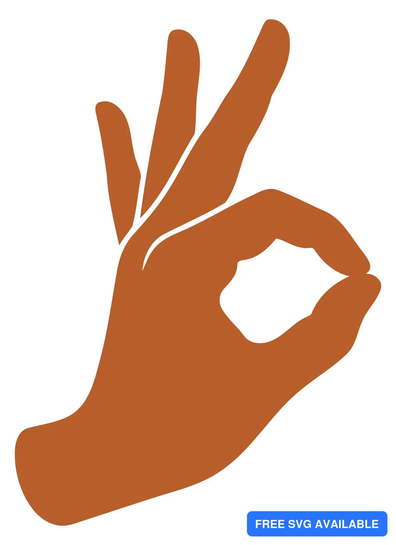 A hand forming the OK gesture with a hollow circle on the thumb side in a flat design style