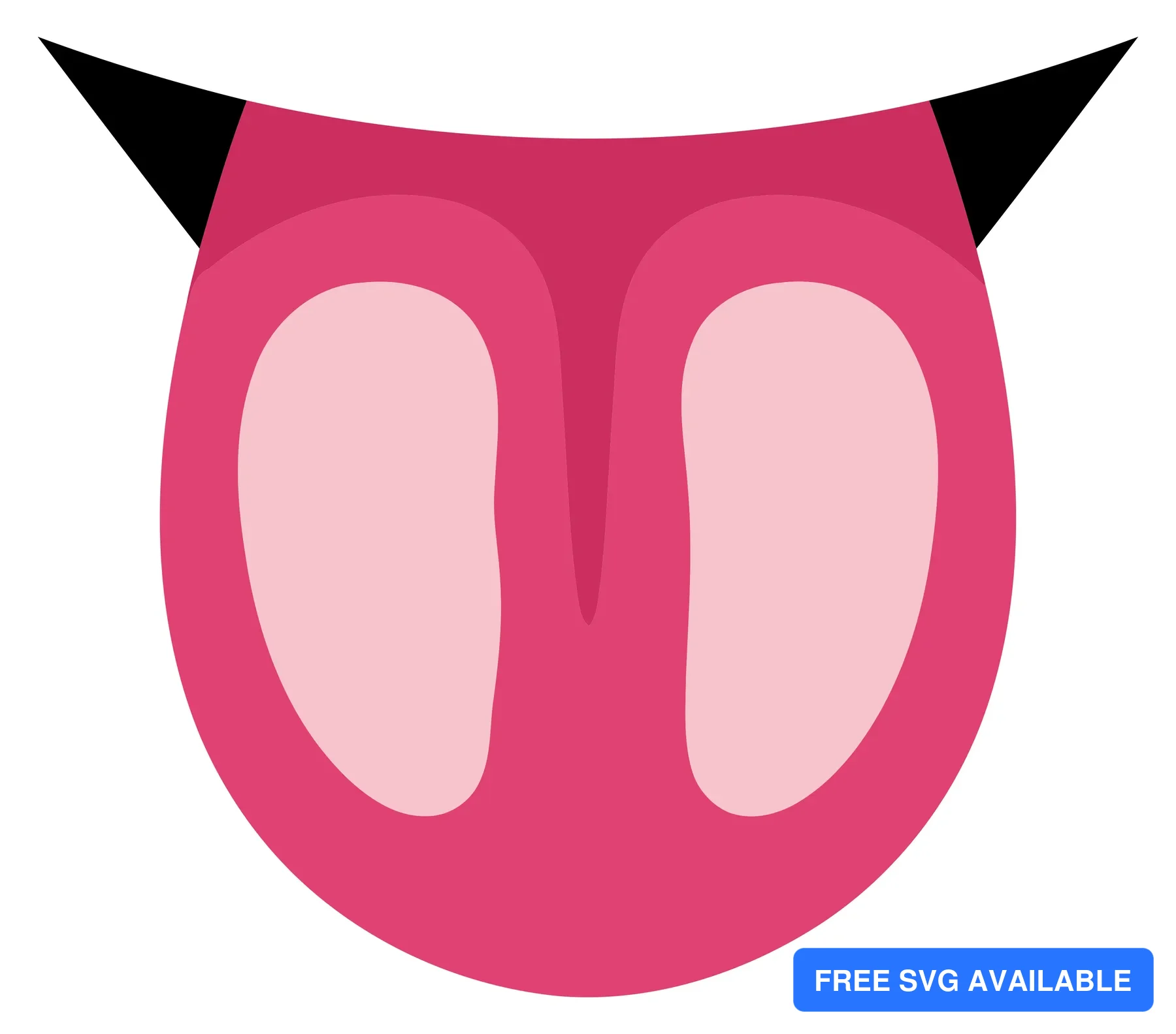 A stylized pink puku icon with gradient shading and black accents