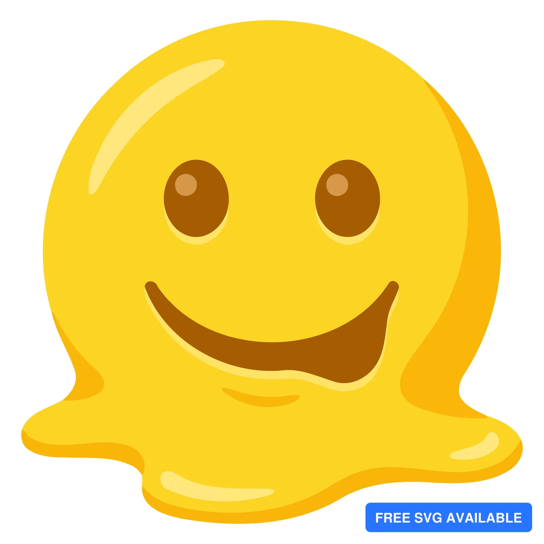 A cheerful yellow blob with a smile and eyes in a simple vector design