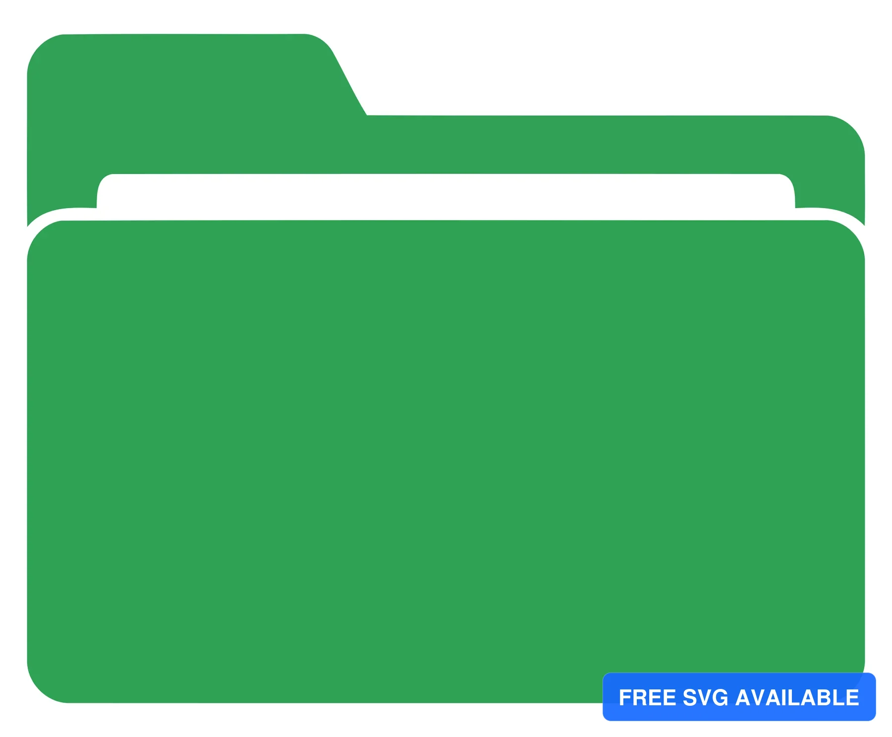 A green folder icon with an open and closed flap design