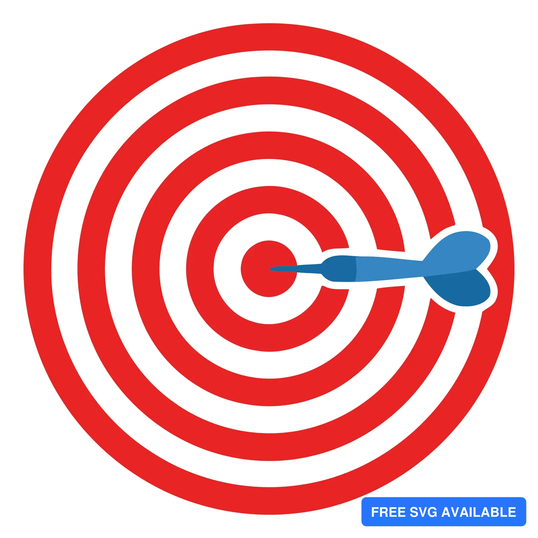 A blue arrow hitting a red target bullseye illustration