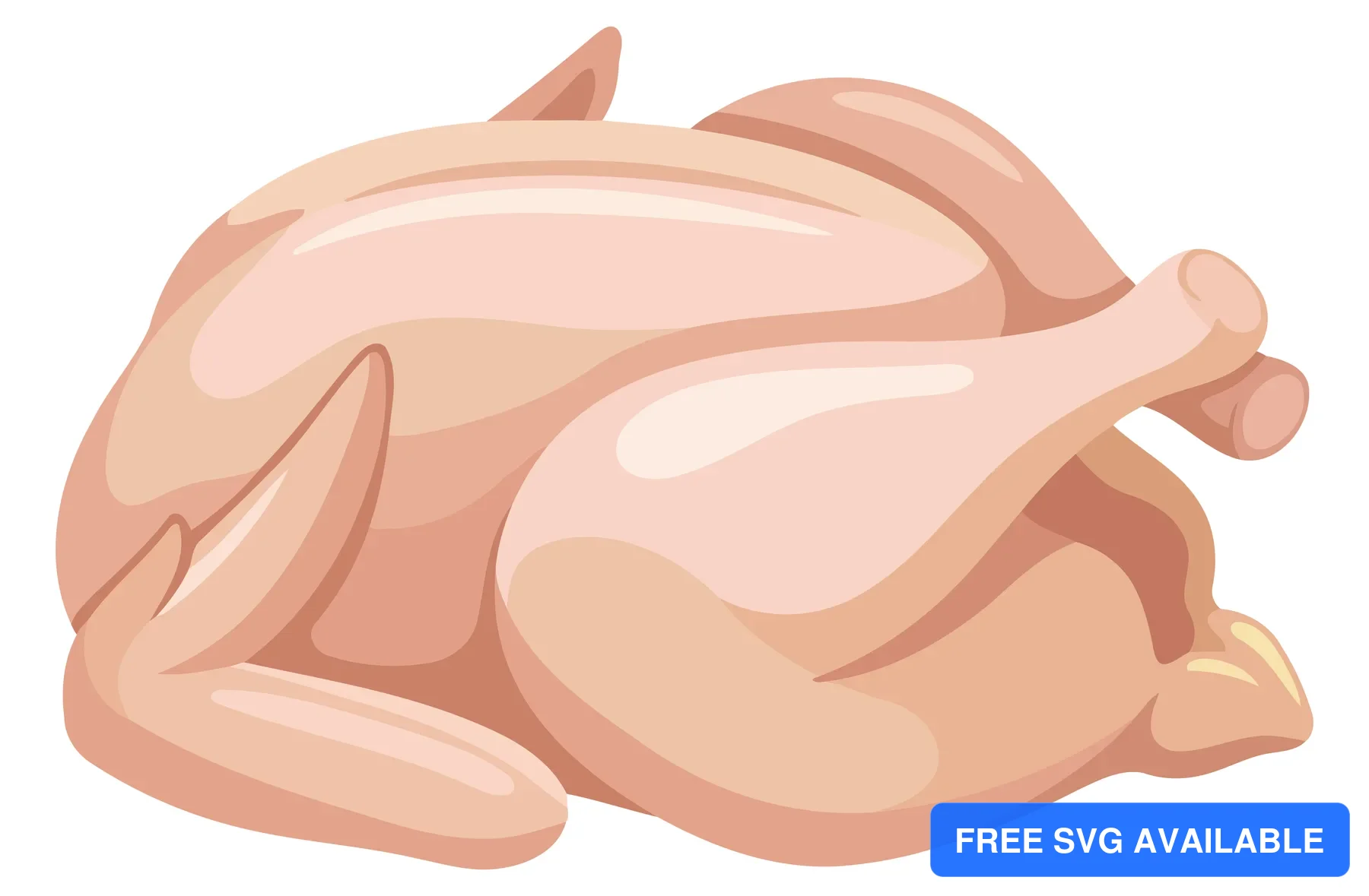 A stylized vector illustration of a roasted chicken with detailed feathers and warm lighting