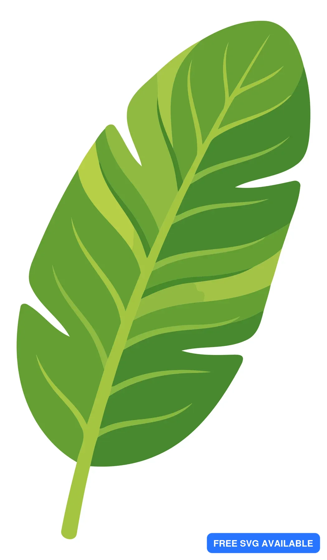 A stylized green leaf with natural veins and gradient shading