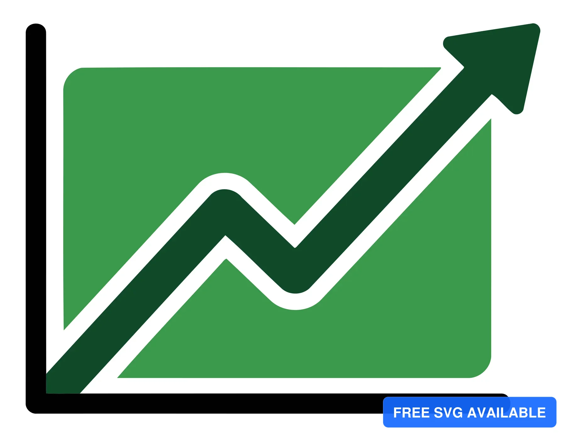 A green rectangle with a white upward arrow indicating growth trend