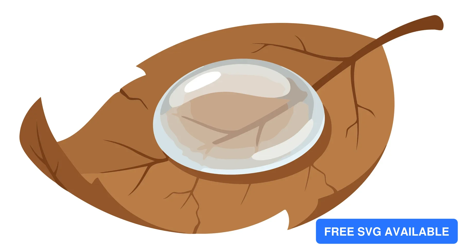 A stylized leaf with a circular design inside