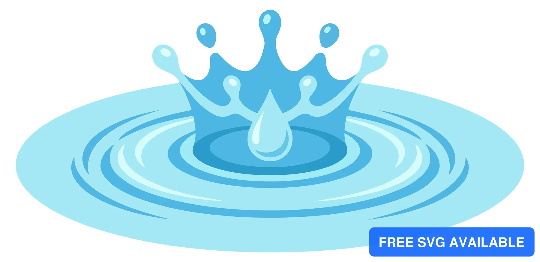 A decorative crown with water droplets on a blue ripple background