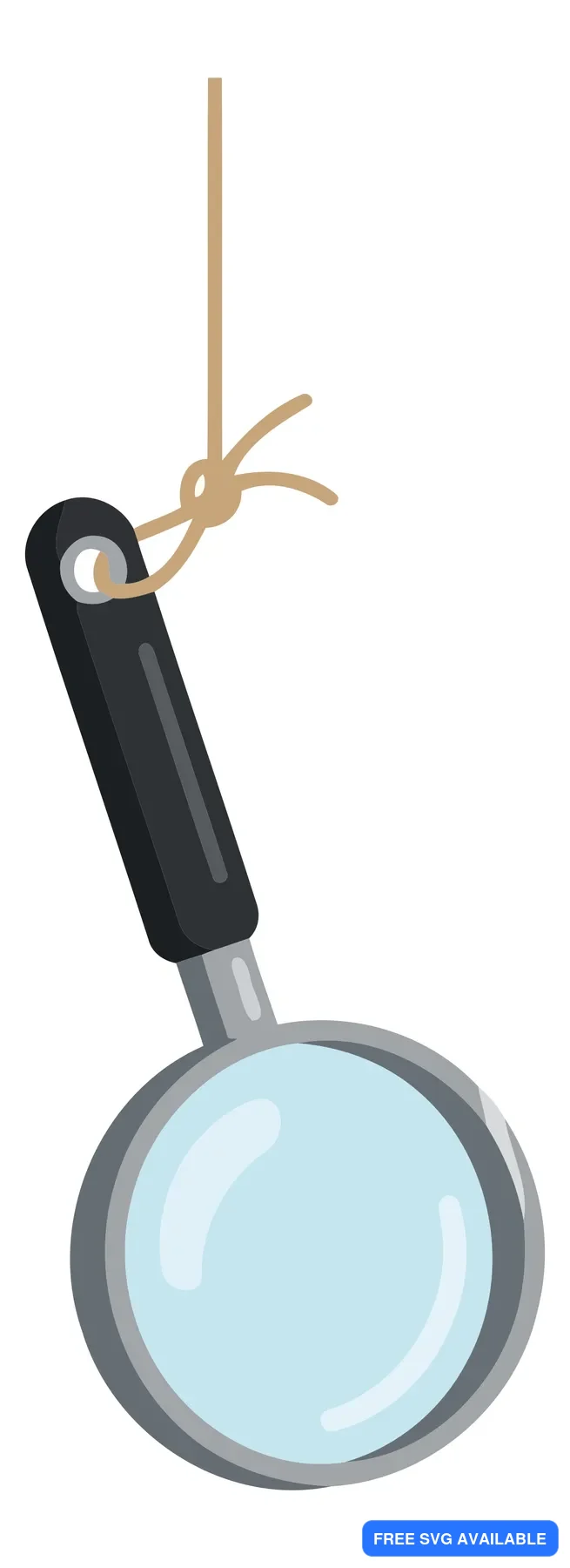 A simple magnifying glass with a loop handle in a minimalist vector style