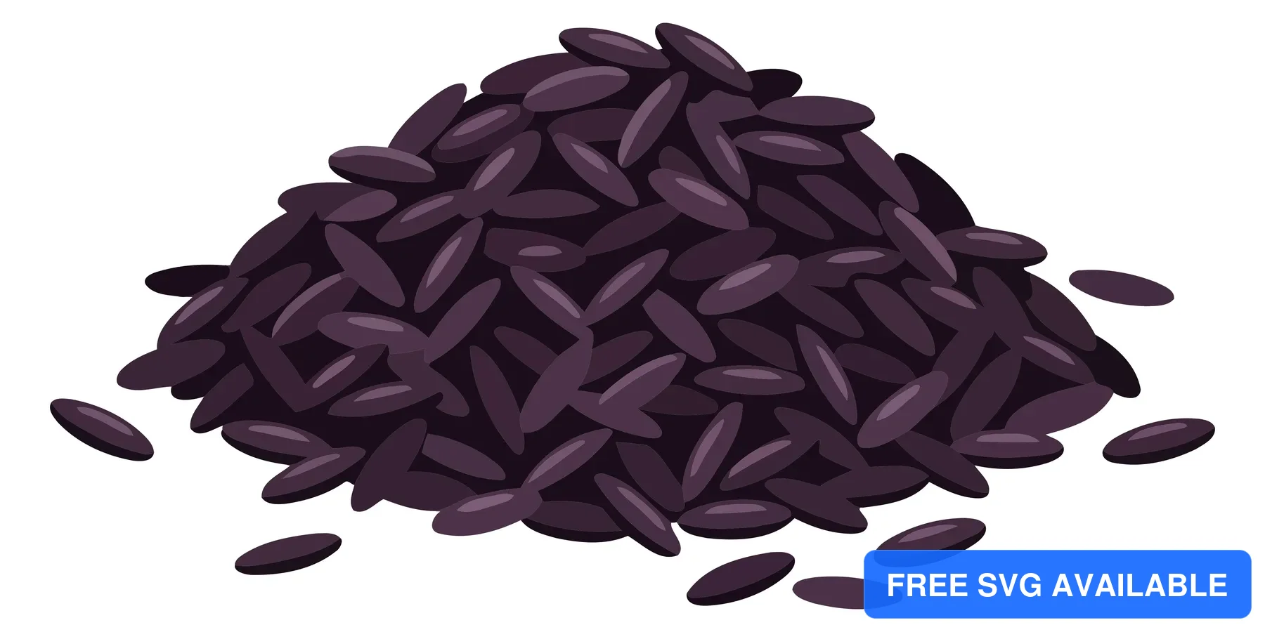 A close-up of dark purple-black seeds arranged in a natural stack