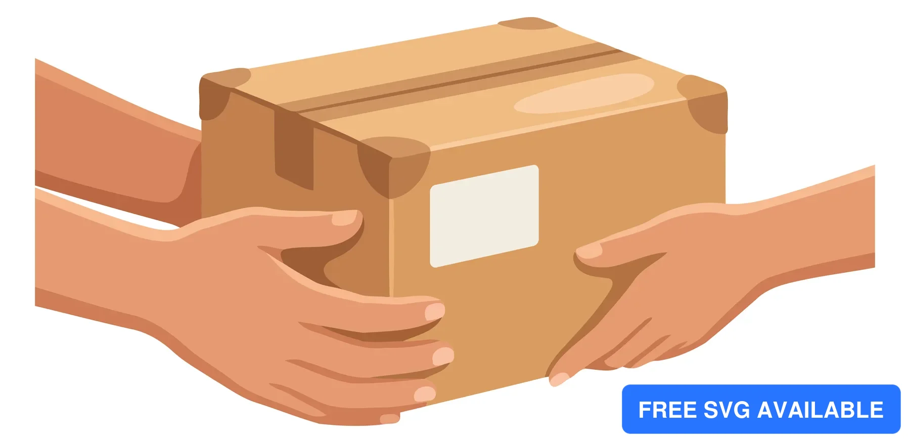 Hands holding an open cardboard shipping box