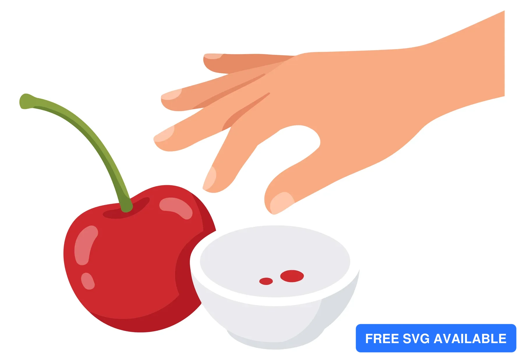 A hand picks a red cherry and places its seed into a bowl