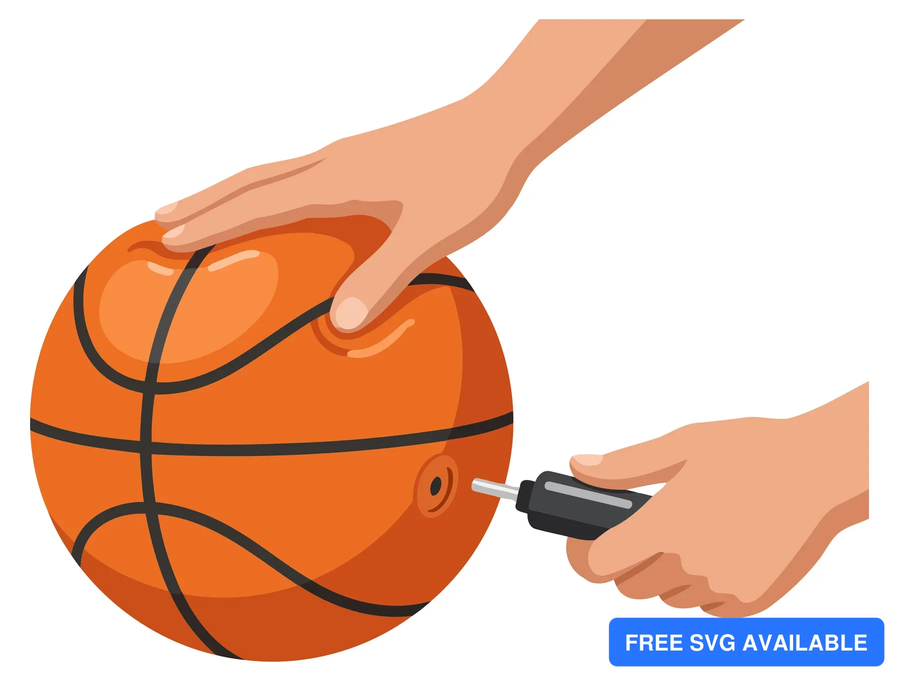 A hand adjusting a basketball with a marker in an illustration