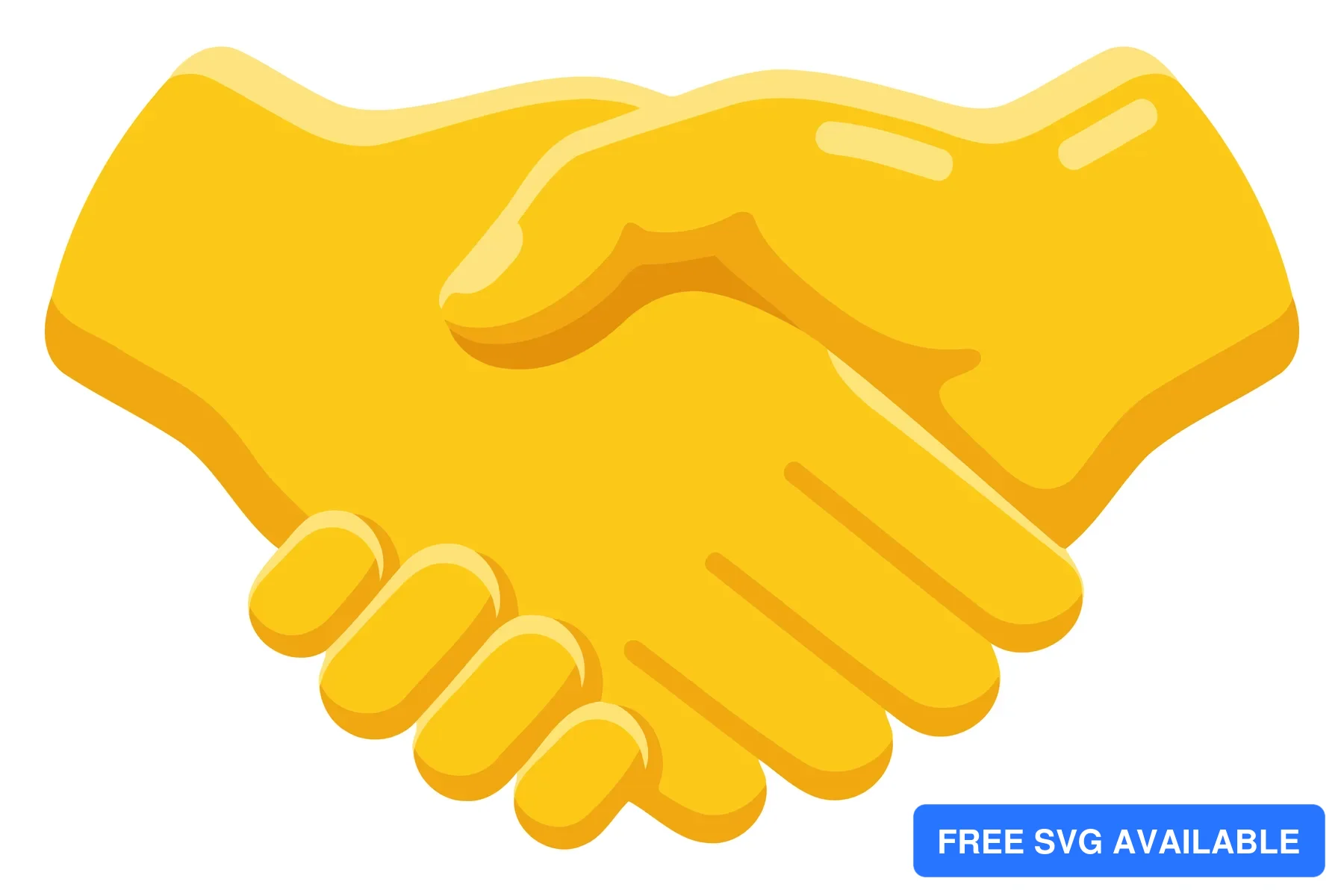 Two hands shaking in a yellow handshake illustration