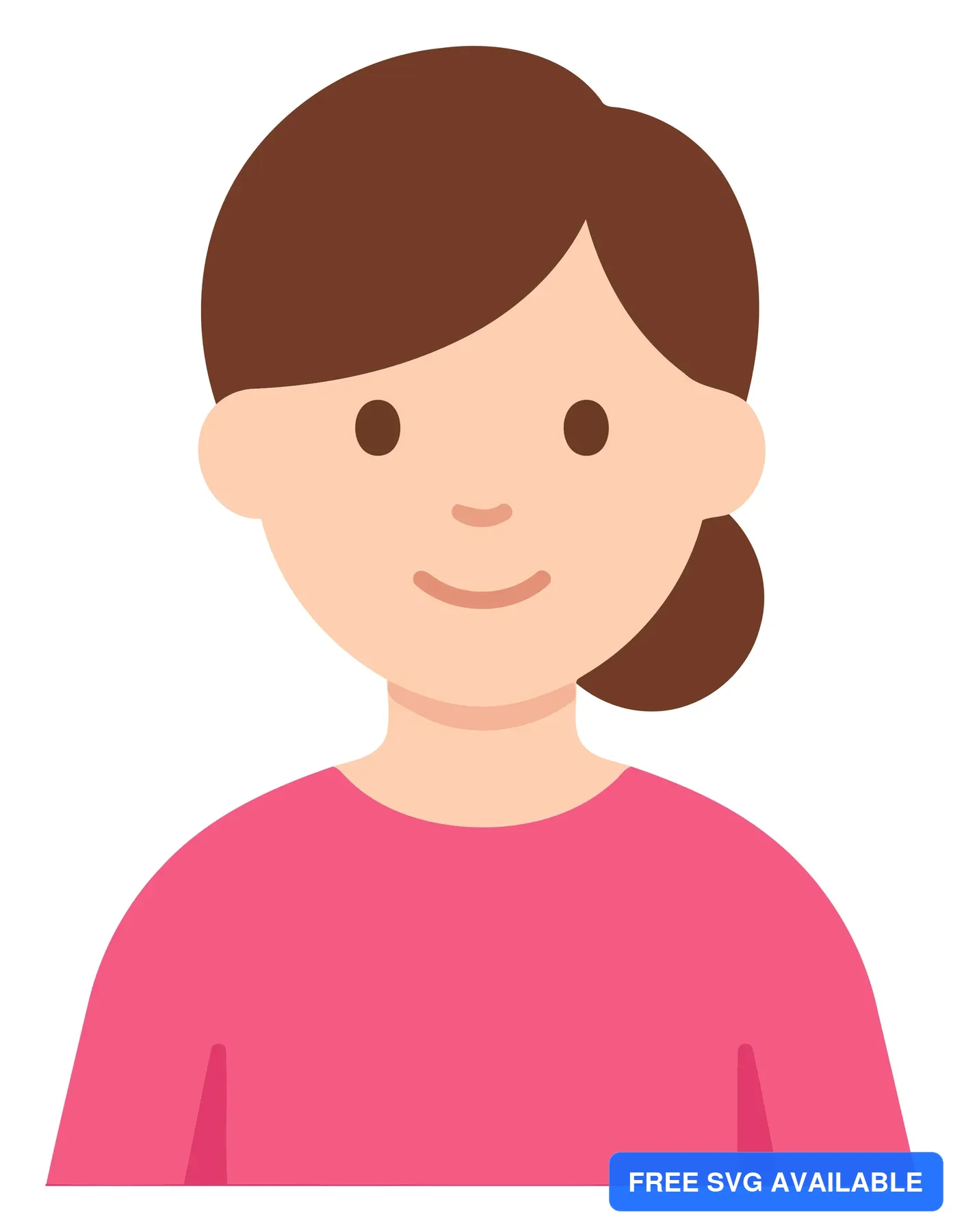 A cheerful young woman with a friendly smile in a pink top