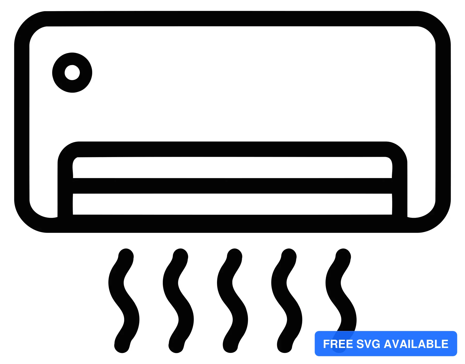 A vector illustration of an air conditioner emitting steam
