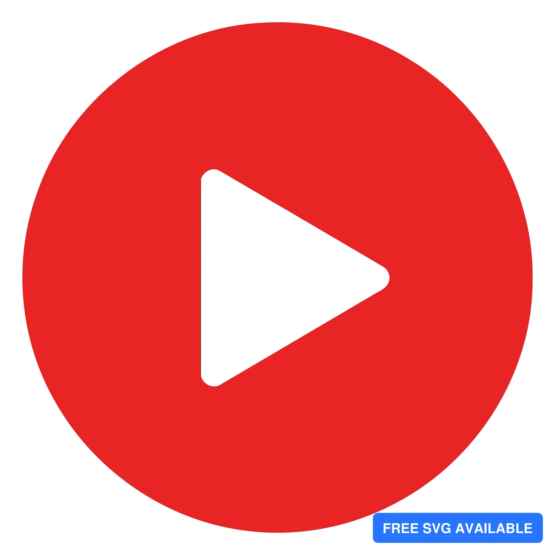 A red circular icon with a play triangle symbol