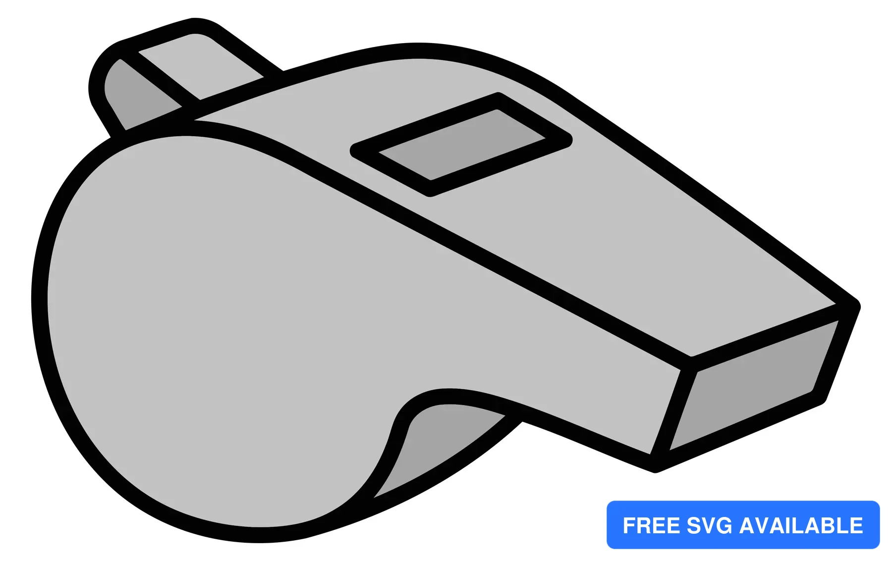 A 3D-style whistle icon with a rectangular mouthpiece