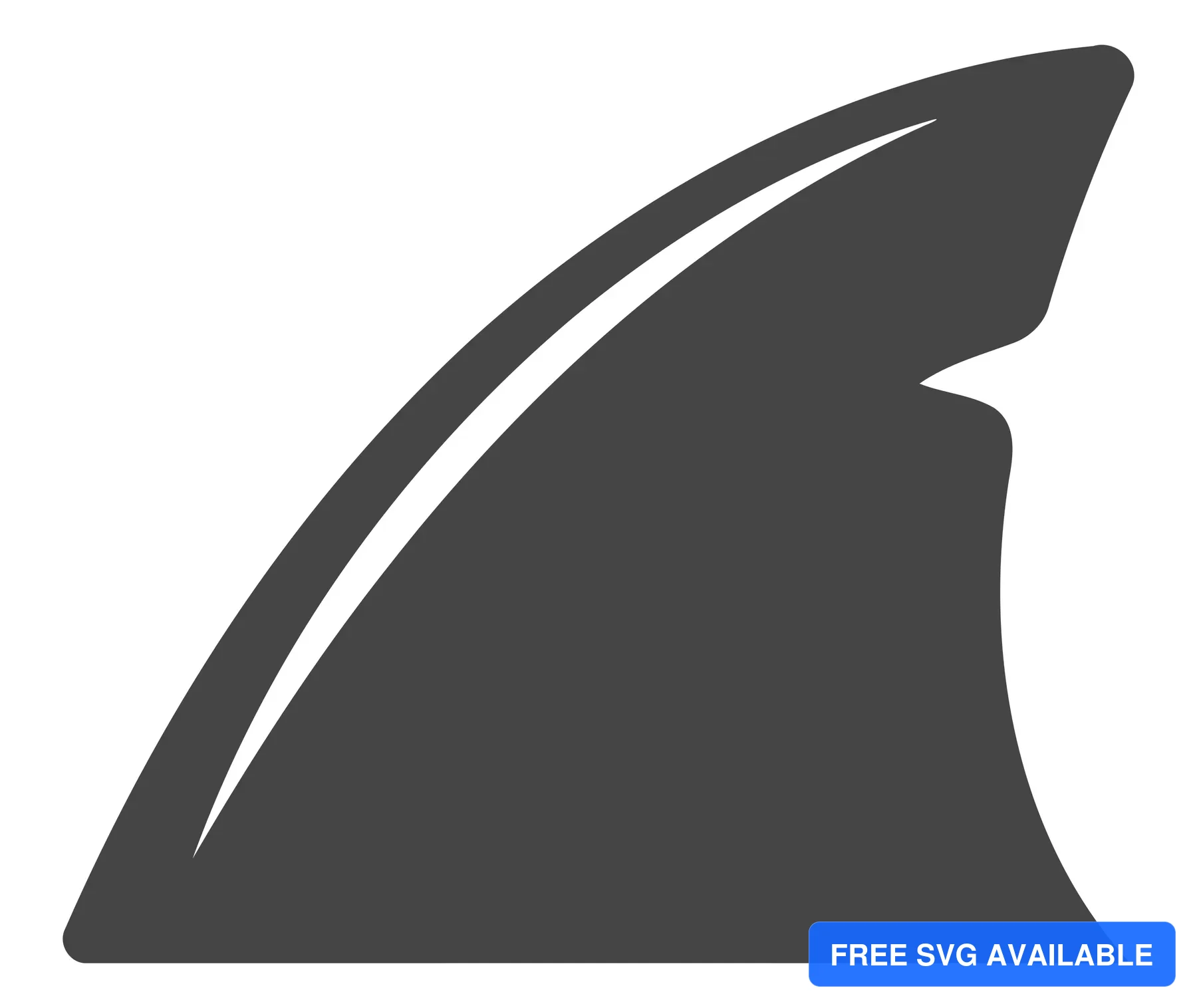 A minimalist vector illustration of a whale fin with internal lines