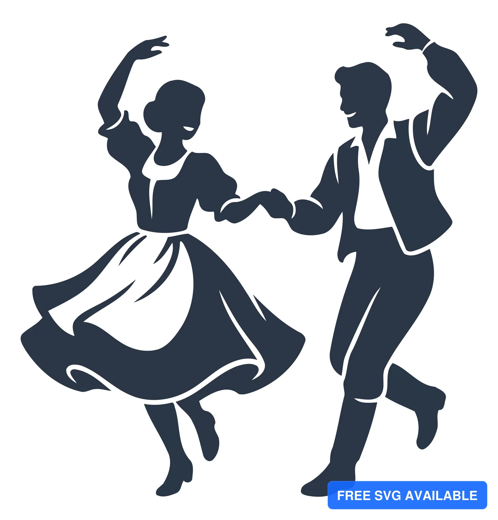 A stylized vector illustration of a man and woman dancing in classic ballroom attire