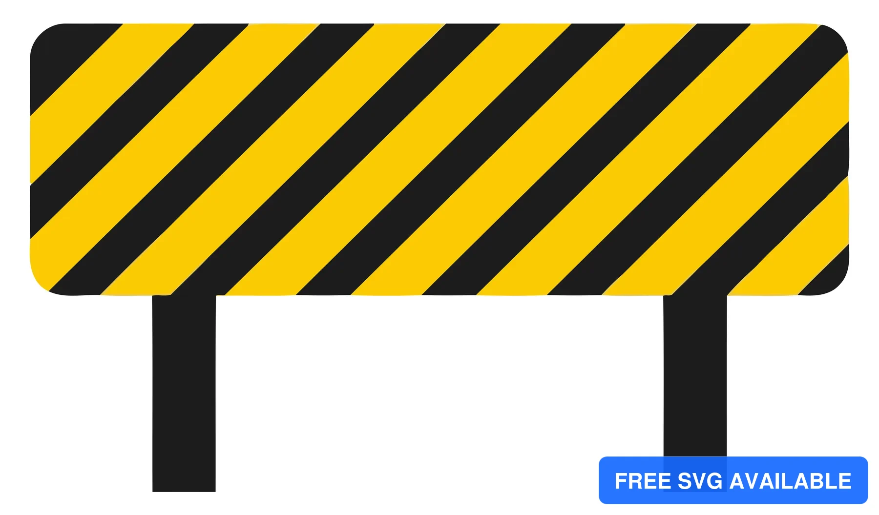 A yellow and black striped road barrier warning sign indicating construction work ahead