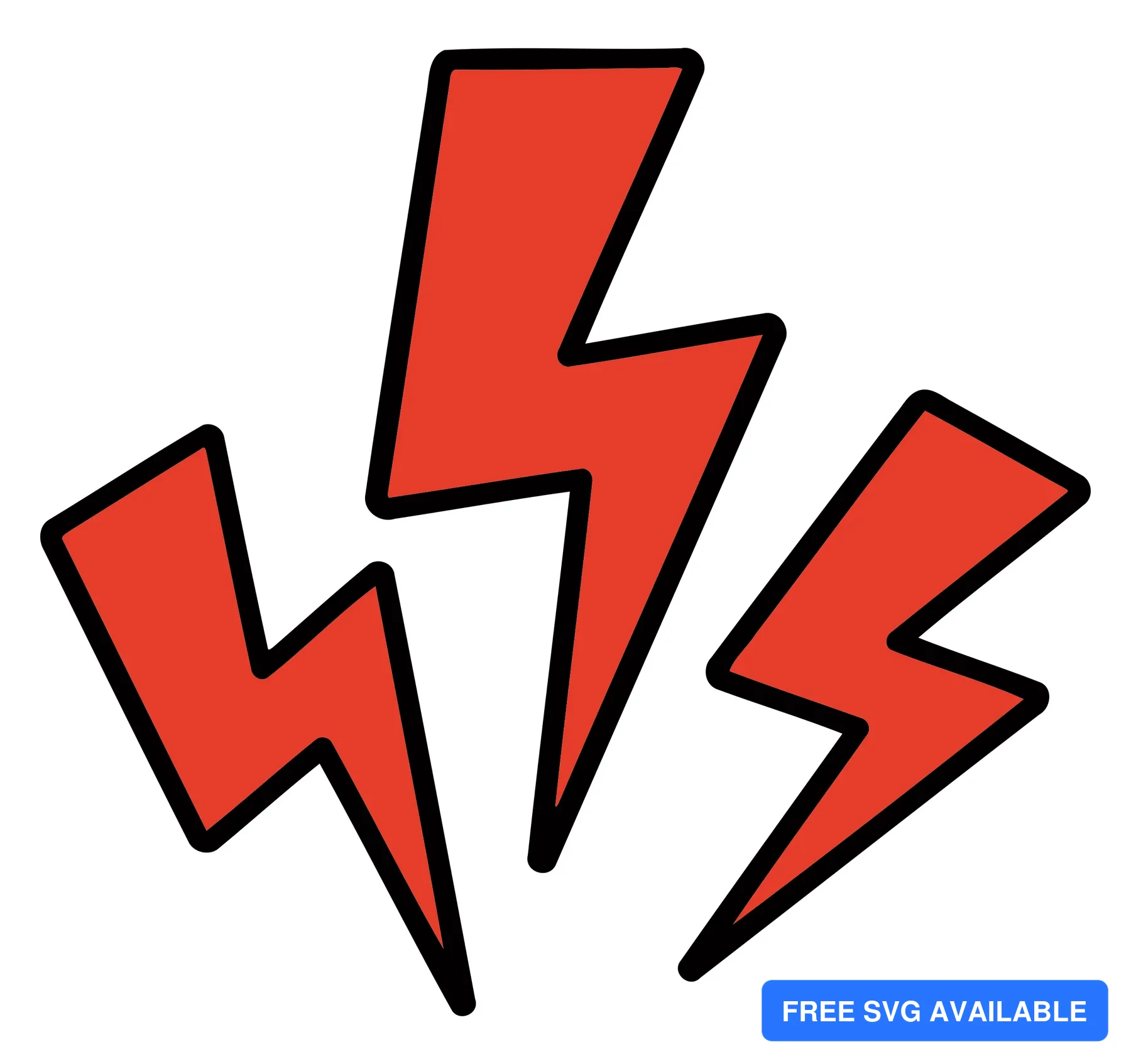 A stylized red lightning bolt icon with sharp edges and black outlines