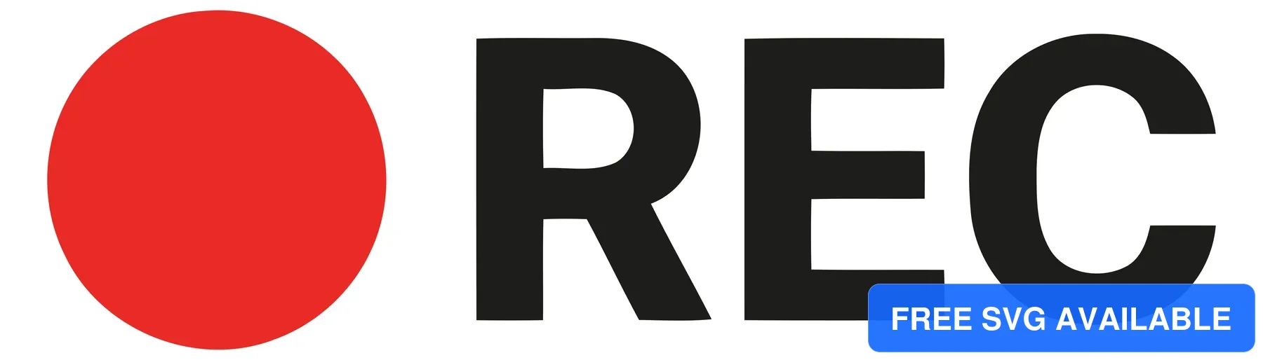 A minimalist red circle logo with black text 'REC' in a modern font style