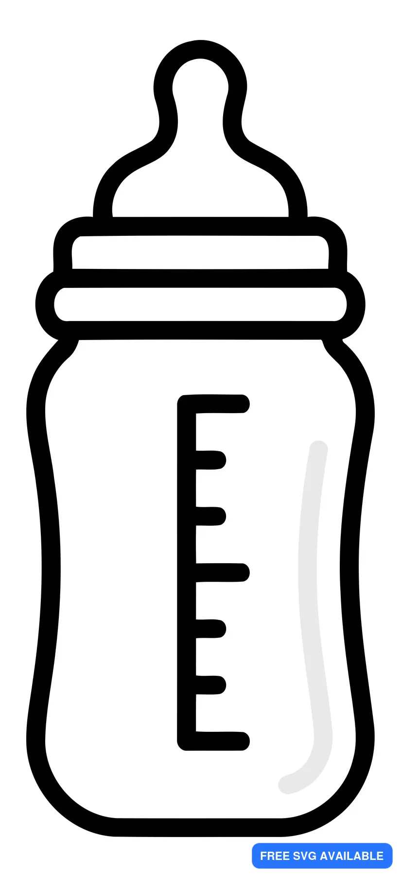 A minimalist vector illustration of a baby bottle with a measurement scale.