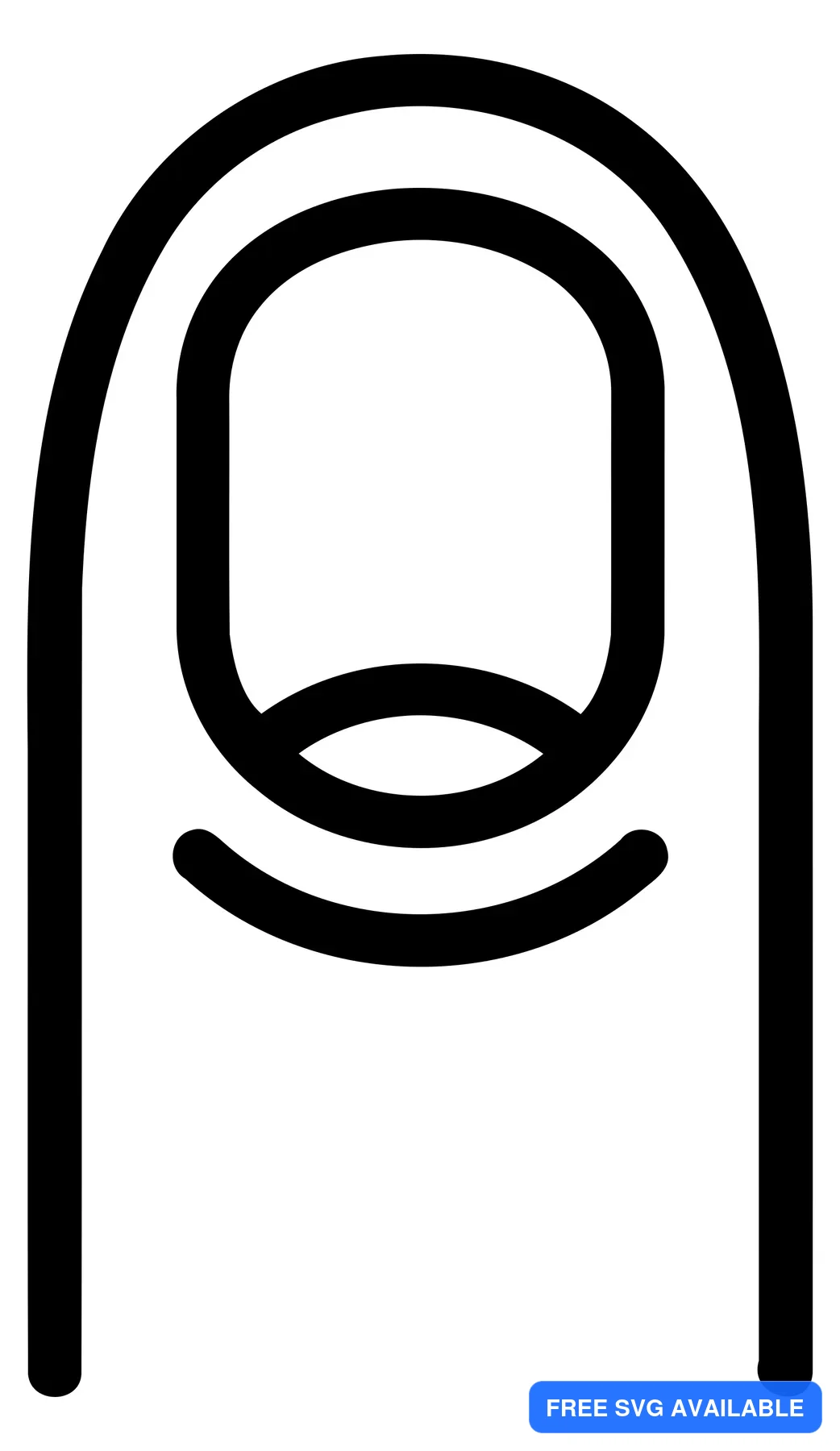 A minimalist hook and loop fastener icon with a loop and hook design