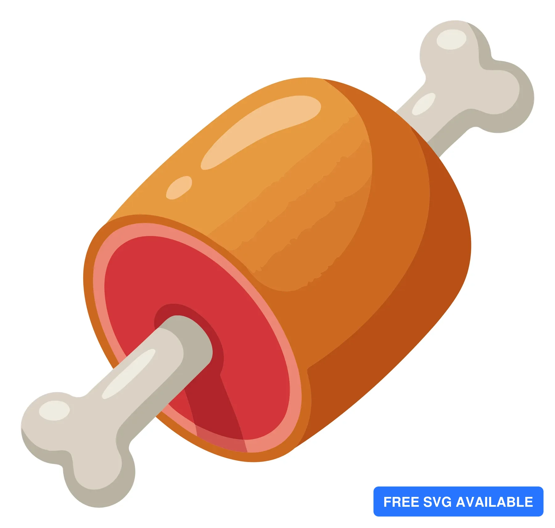 A stylized roast beef bone with a cut-out slice of meat in an illustration style