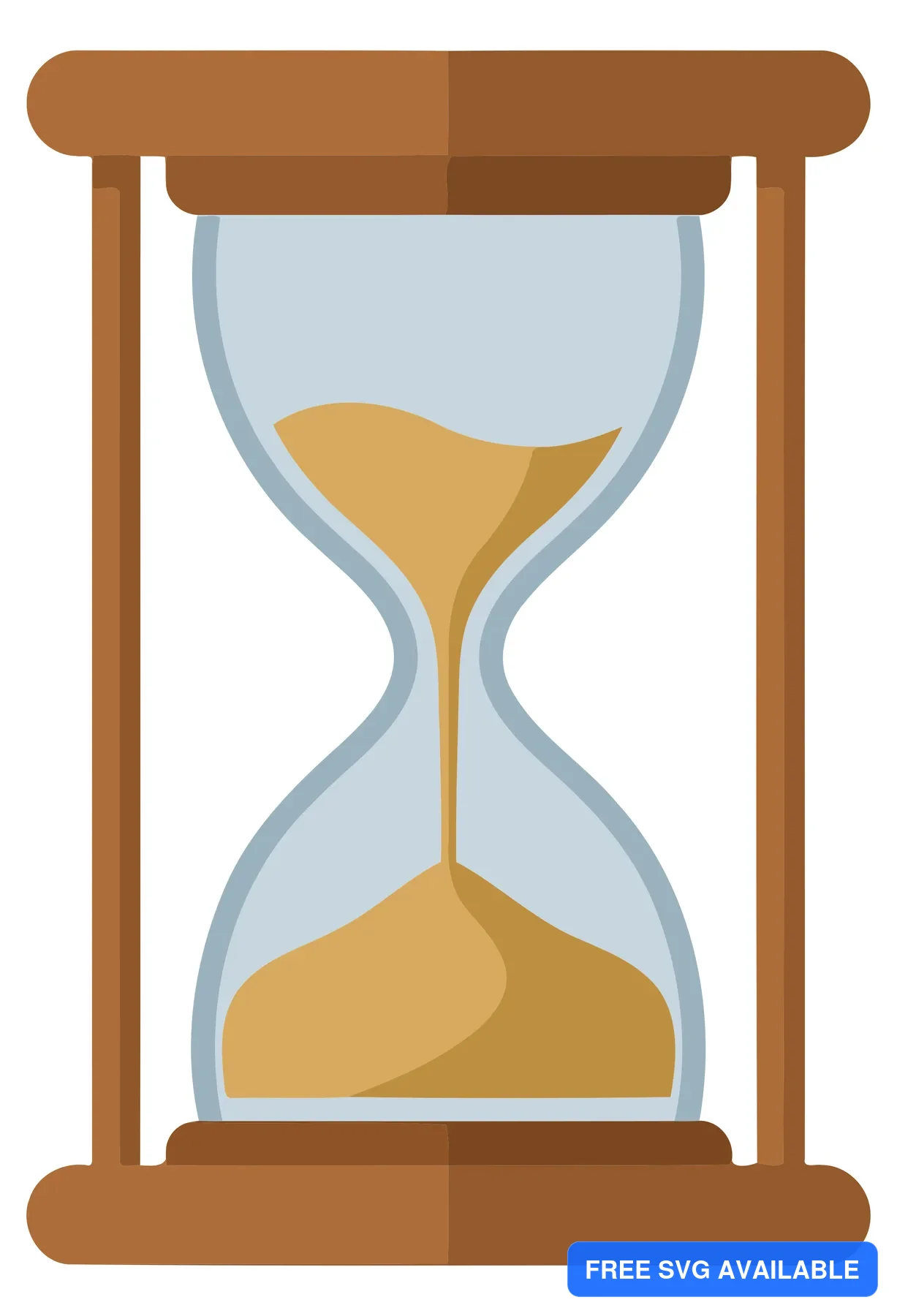 A minimalist hourglass with flowing sand in a clean vector illustration