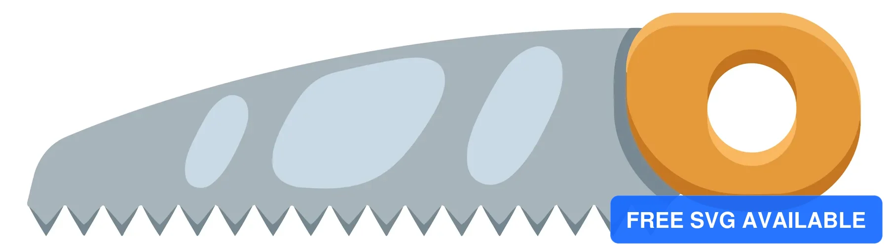 A flat design illustration of a utility knife with a serrated blade and orange grip