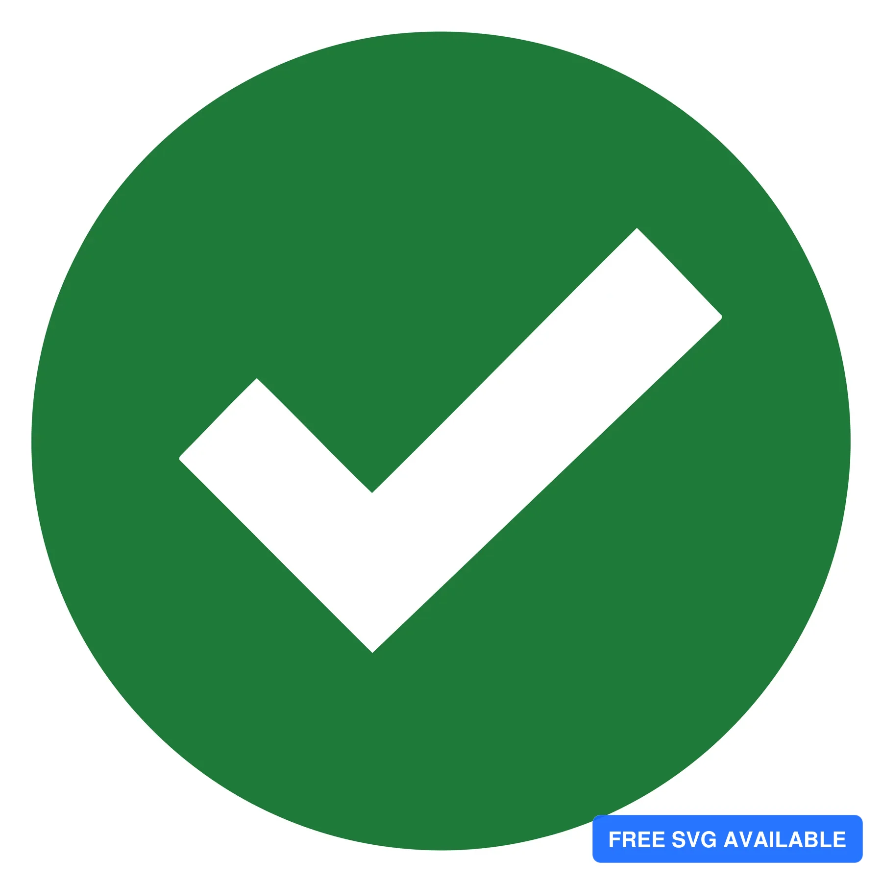 A green circle with a white checkmark inside