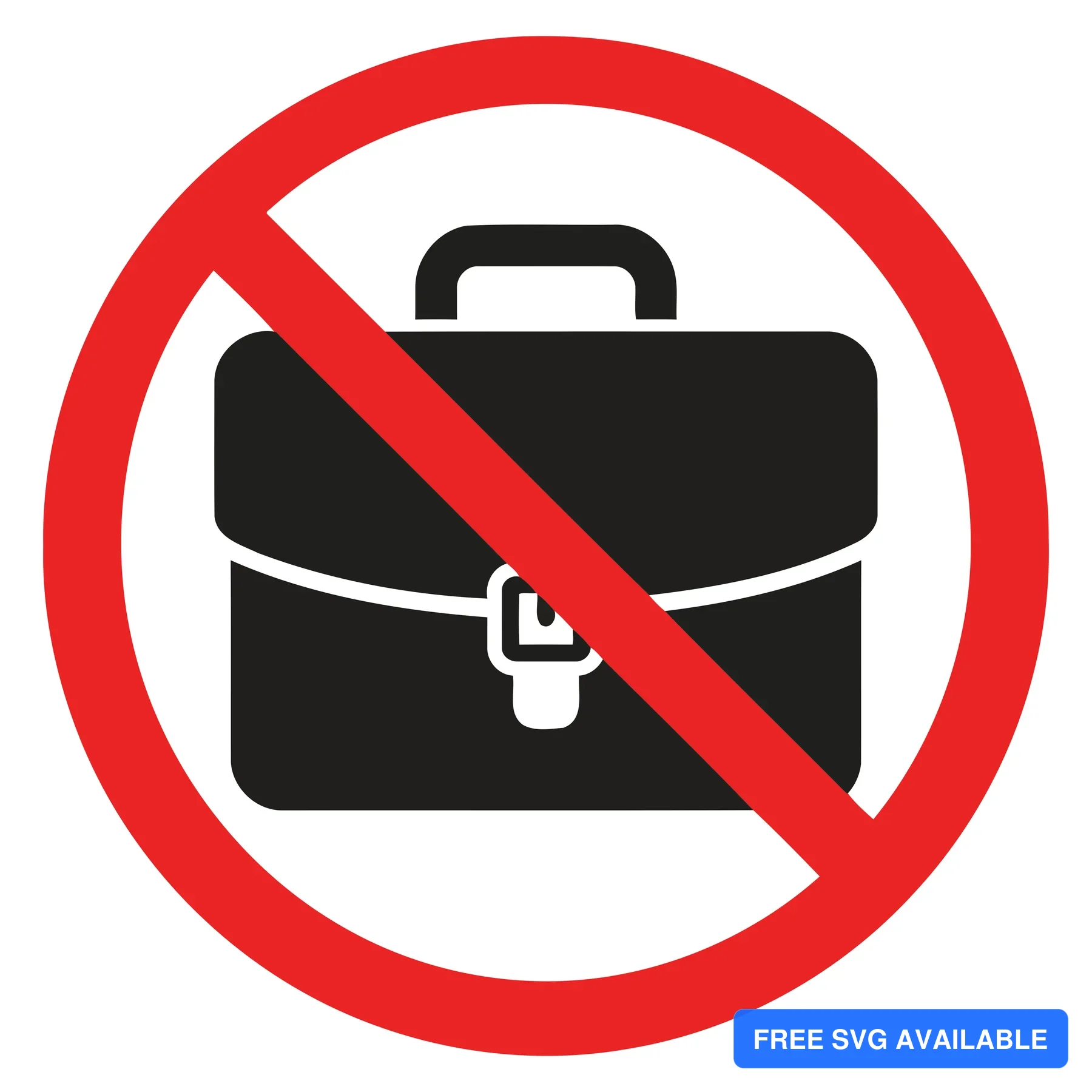 A crossed-out suitcase with a prohibition symbol indicating luggage restriction.