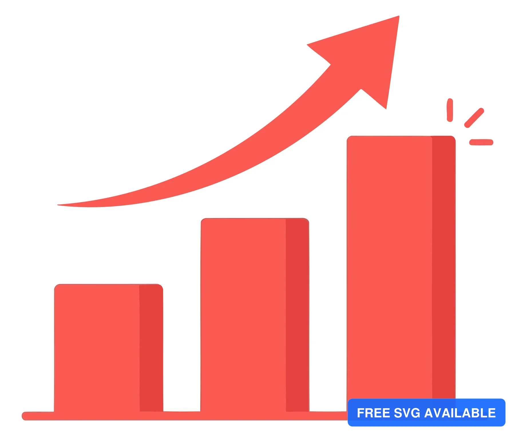 Abstract vector illustration of upward growth bars with an upward arrow
