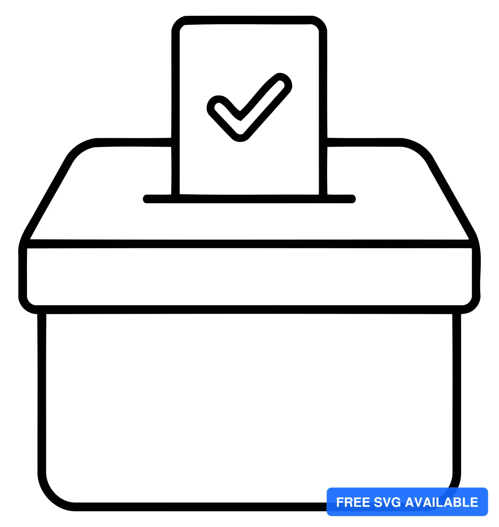 A vector illustration of a ballot box with a checkmark on top